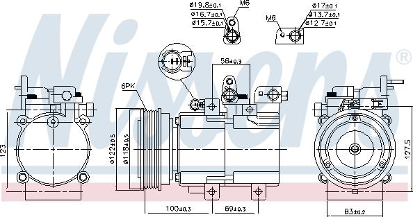 Nissens 890130 - Компрессор кондиционера autospares.lv