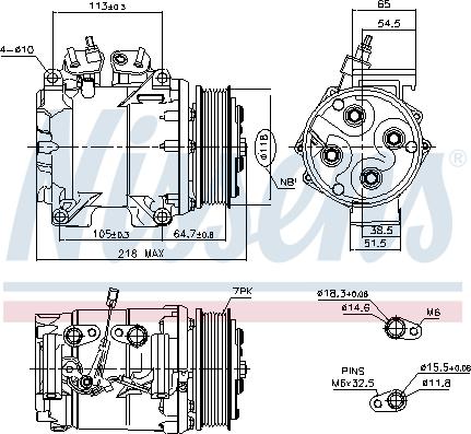 Nissens 890128 - Компрессор кондиционера autospares.lv