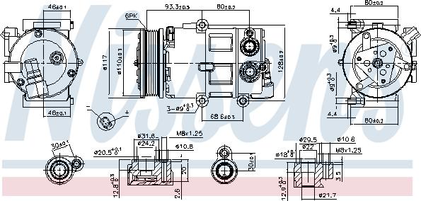 Nissens 890179 - Компрессор кондиционера autospares.lv