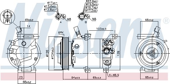 Nissens 890176 - Компрессор кондиционера autospares.lv