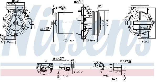 Nissens 890172 - Компрессор кондиционера autospares.lv