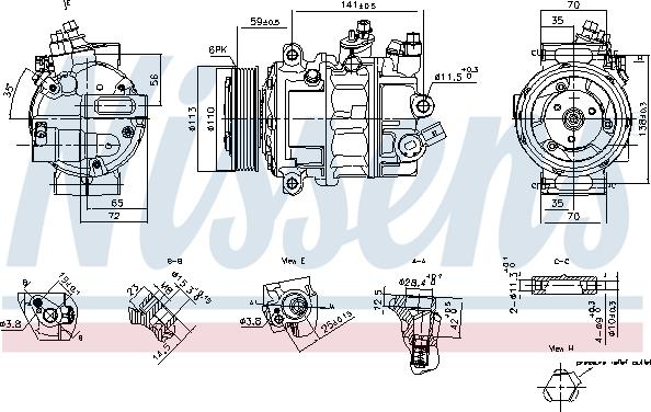 Nissens 890893 - Компрессор кондиционера autospares.lv