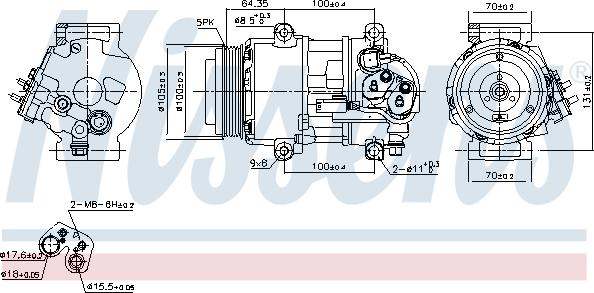 Nissens 89089 - Компрессор кондиционера autospares.lv