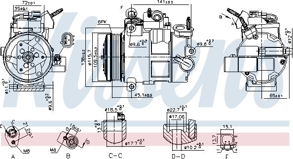 Nissens 890800 - Компрессор кондиционера autospares.lv