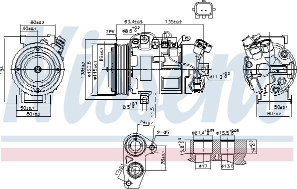 Nissens 890802 - Компрессор кондиционера autospares.lv