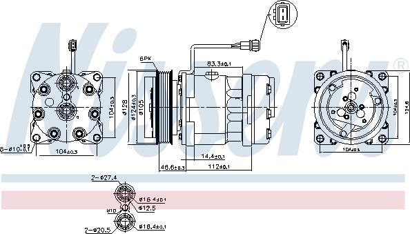 Nissens 89083 - Компрессор кондиционера autospares.lv