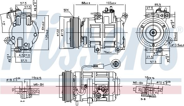 Nissens 890315 - Компрессор кондиционера autospares.lv