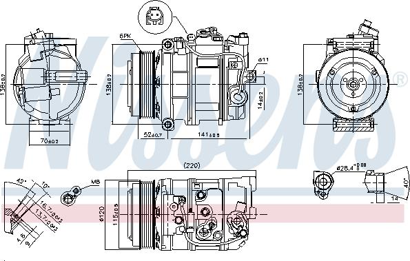 Nissens 890379 - Компрессор кондиционера autospares.lv