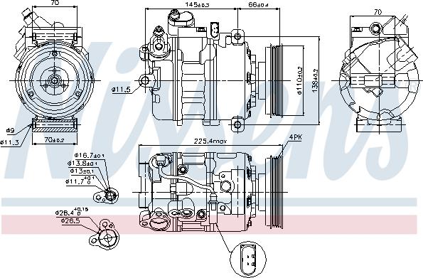 Nissens 89023 - Компрессор кондиционера autospares.lv