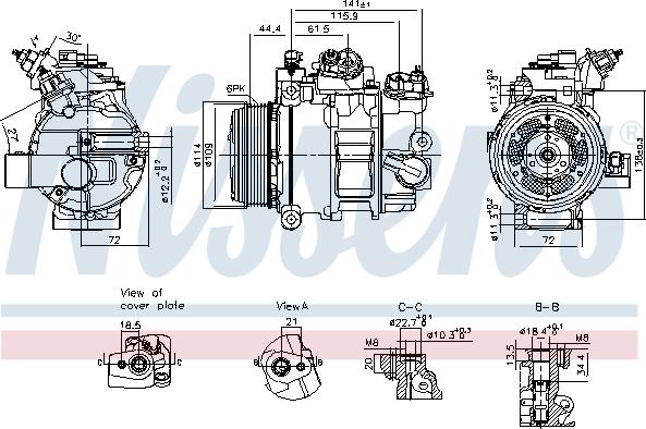 Nissens 890793 - Компрессор кондиционера autospares.lv