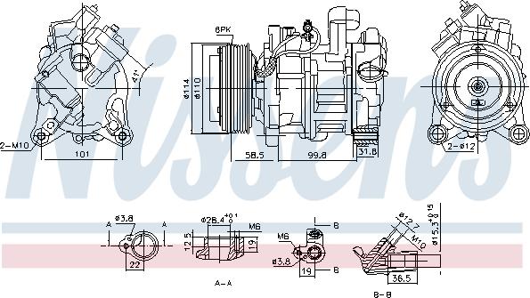 Nissens 890746 - Компрессор кондиционера autospares.lv