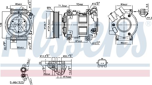 Nissens 890742 - Компрессор кондиционера autospares.lv