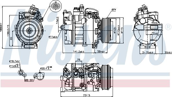 Nissens 89075 - Компрессор кондиционера autospares.lv