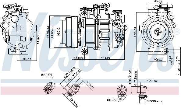 Nissens 890717 - Компрессор кондиционера autospares.lv