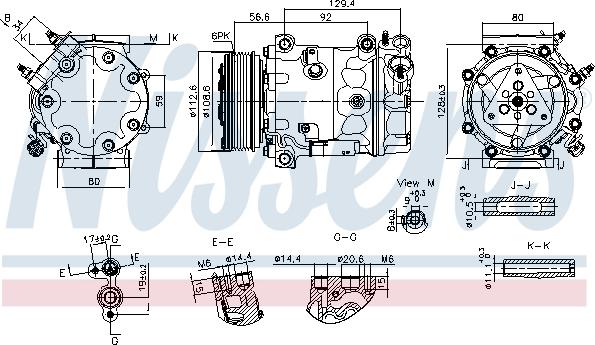 Nissens 890780 - Компрессор кондиционера autospares.lv