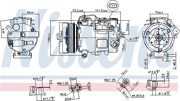 Nissens 890739 - Компрессор кондиционера autospares.lv