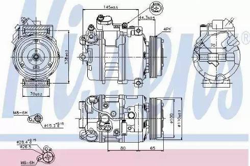 Nissens 89198 - Компрессор кондиционера autospares.lv