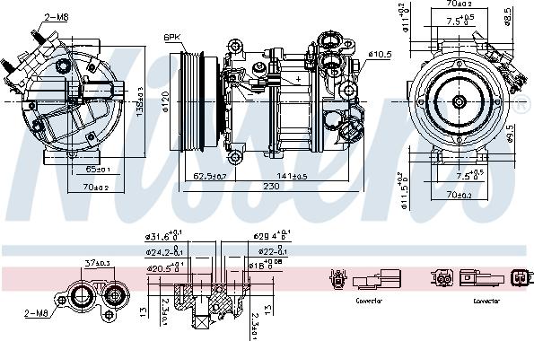 Nissens 891004 - Компрессор кондиционера autospares.lv