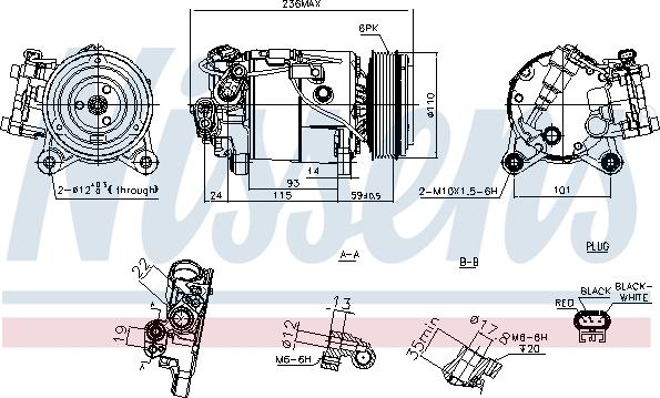 Nissens 891019 - Компрессор кондиционера autospares.lv