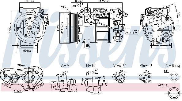 Nissens 891017 - Компрессор кондиционера autospares.lv