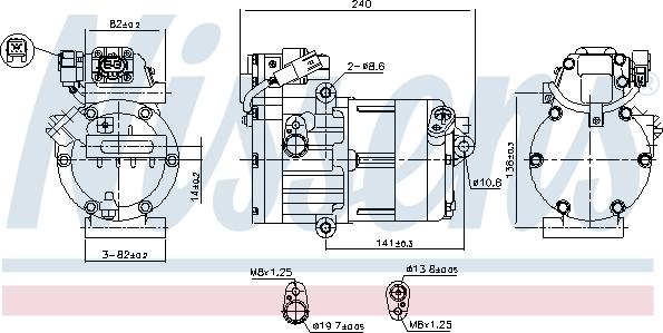 Nissens 891022 - Компрессор кондиционера autospares.lv