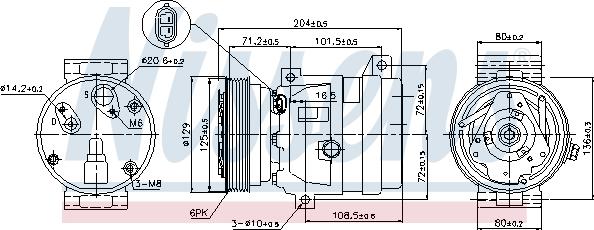 Nissens 89121 - Компрессор кондиционера autospares.lv