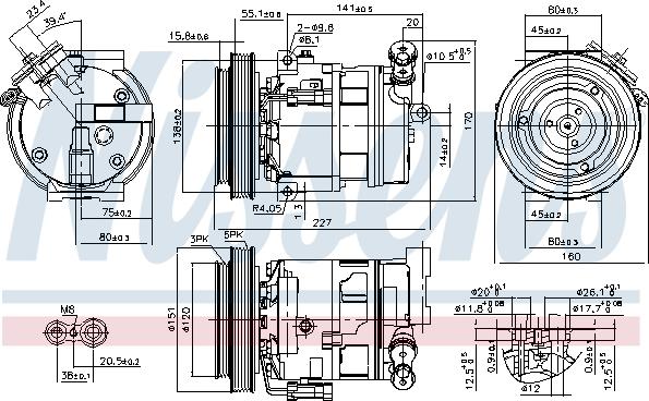 Nissens 89396 - Компрессор кондиционера autospares.lv