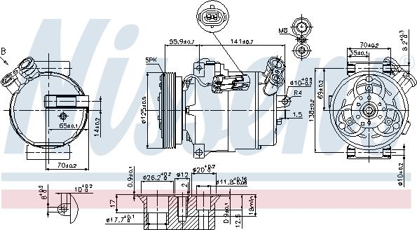 Nissens 89308 - Компрессор кондиционера autospares.lv