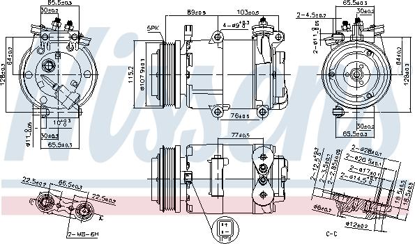 Nissens 89383 - Компрессор кондиционера autospares.lv