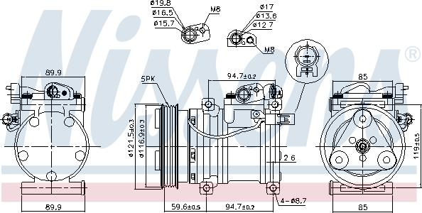 Nissens 89294 - Компрессор кондиционера autospares.lv