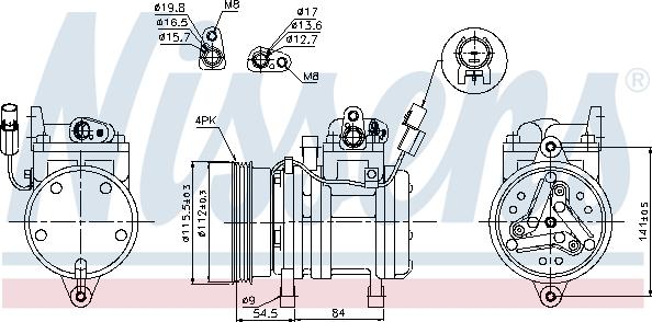 Nissens 89255 - Компрессор кондиционера autospares.lv