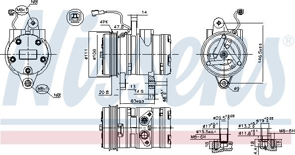 Nissens 89261 - Компрессор кондиционера autospares.lv