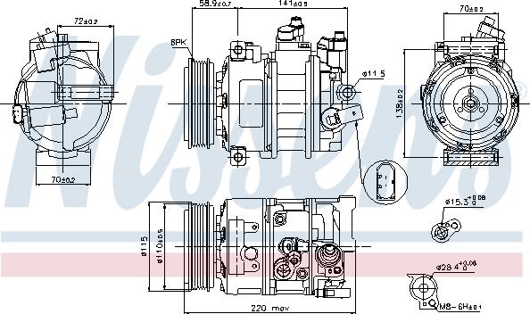 Nissens 89211 - Компрессор кондиционера autospares.lv