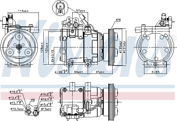 Nissens 89274 - Компрессор кондиционера autospares.lv