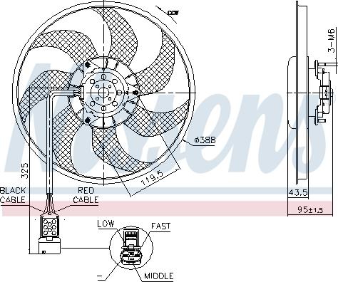 Nissens 850091 - Вентилятор, охлаждение двигателя autospares.lv