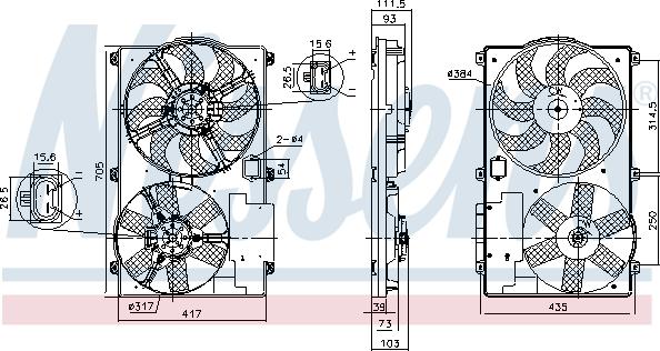 Nissens 850092 - Вентилятор, охлаждение двигателя autospares.lv