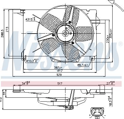 Nissens 85005 - Вентилятор, охлаждение двигателя autospares.lv