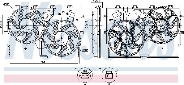 Nissens 850002 - Вентилятор, охлаждение двигателя autospares.lv