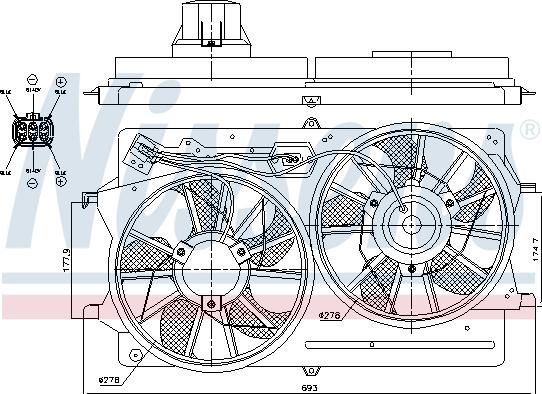 Nissens 85215 - Вентилятор, охлаждение двигателя autospares.lv