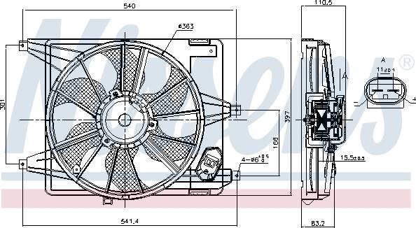 Nissens 85708 - Вентилятор, охлаждение двигателя autospares.lv