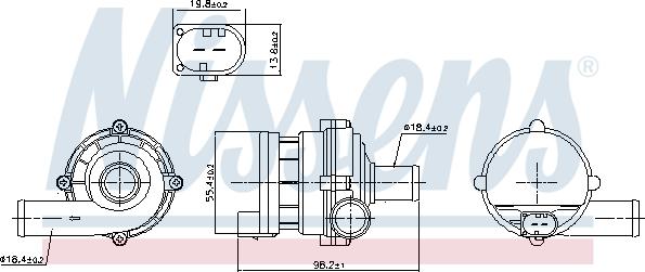 Nissens 832169 - Дополнительный водяной насос autospares.lv