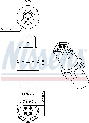 Nissens 301017 - Пневматический выключатель, кондиционер autospares.lv