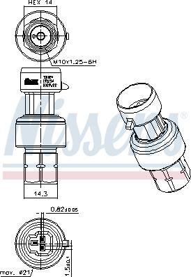 Nissens 301024 - Пневматический выключатель, кондиционер autospares.lv