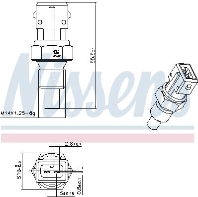 Nissens 207014 - Датчик, температура охлаждающей жидкости autospares.lv