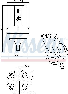 Nissens 207101 - Датчик, температура охлаждающей жидкости autospares.lv