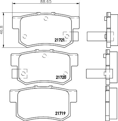 Nisshinbo NP8008 - Тормозные колодки, дисковые, комплект autospares.lv