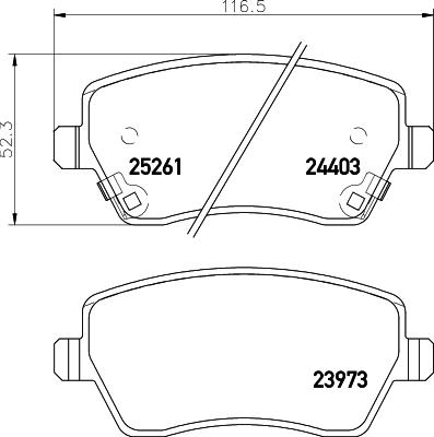 Textar 23973 173 1 5 - Тормозные колодки, дисковые, комплект autospares.lv