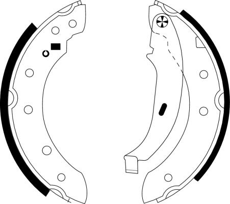 Nisshinbo NS2010 - Комплект тормозных колодок, барабанные autospares.lv