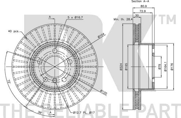 NK 341559 - Тормозной диск autospares.lv