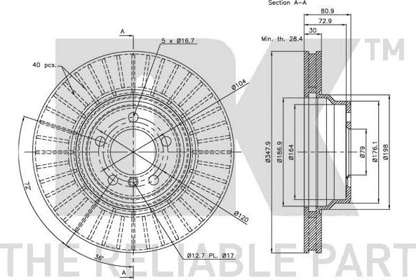 NK 341560 - Тормозной диск autospares.lv